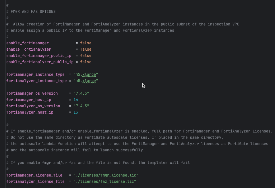 FortiManager and FortiAnalyzer Options
