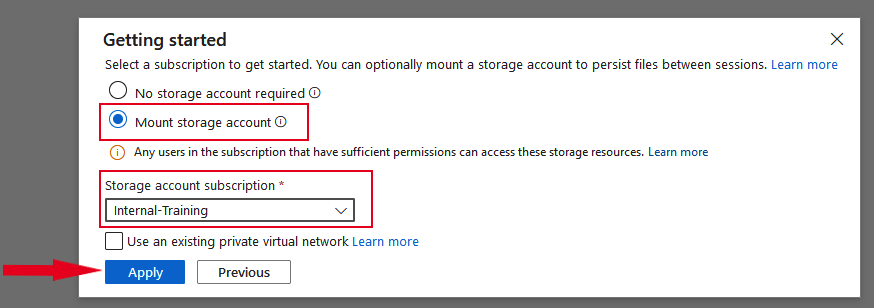 Azure Cloud Shell Storage