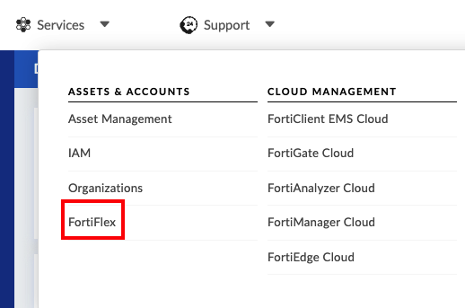 FortiFlex Dashboard