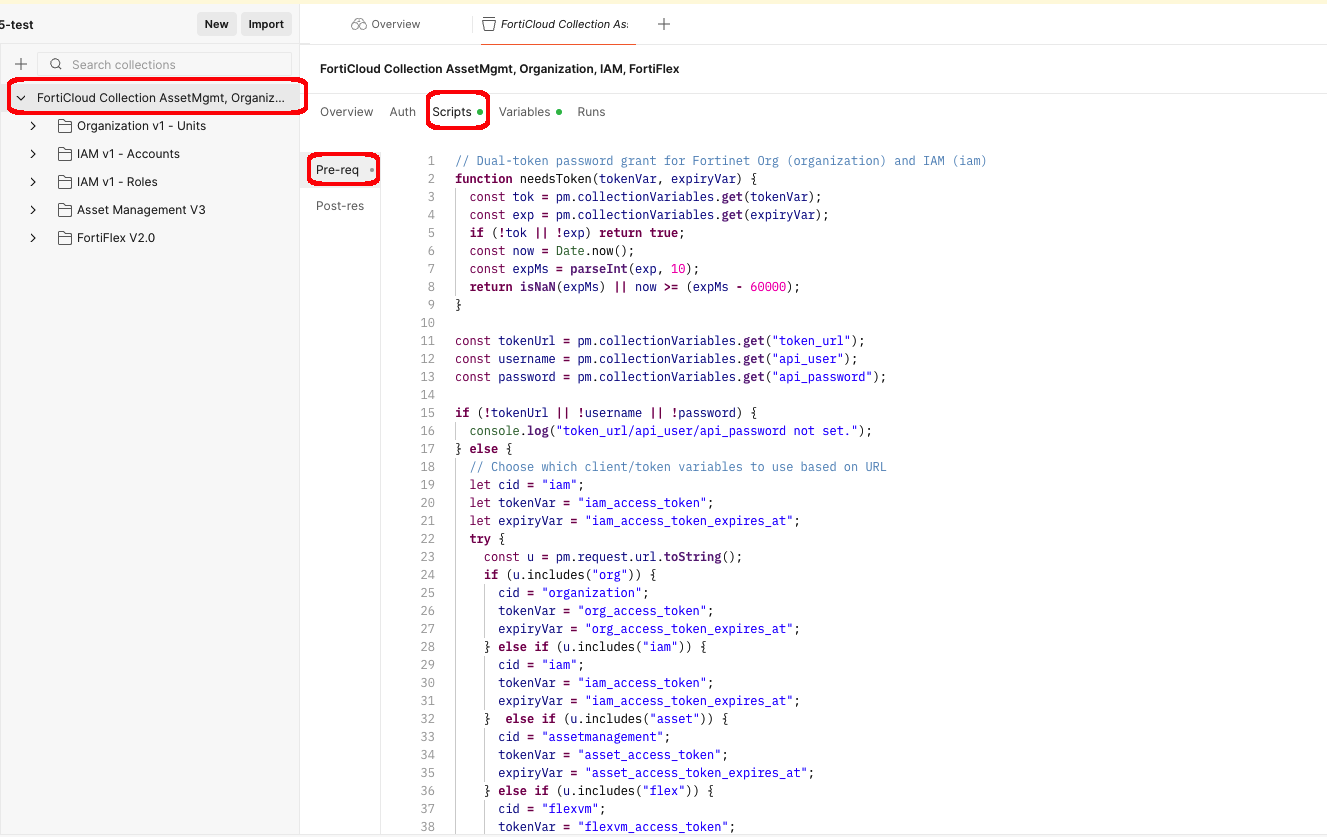 Postman Collection script