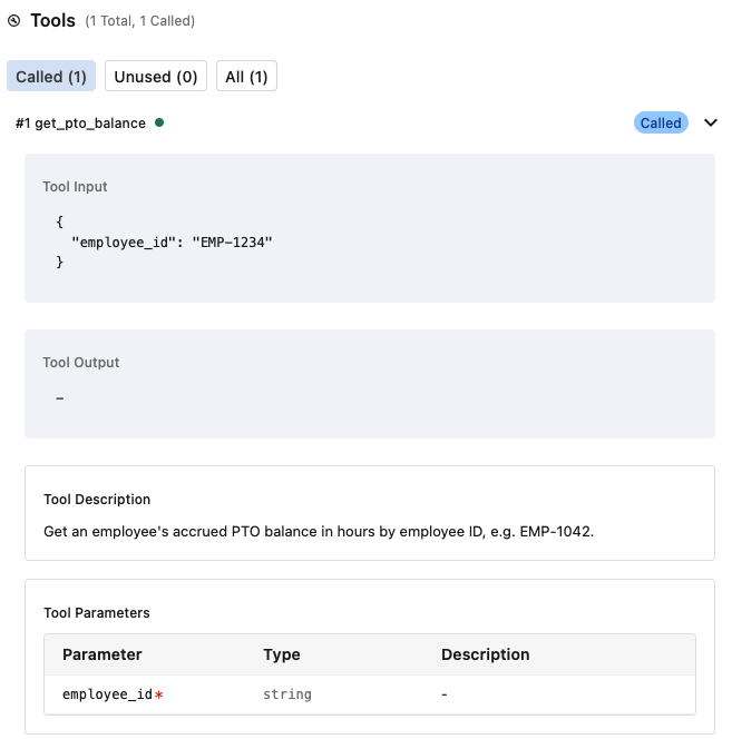 MCP tool input