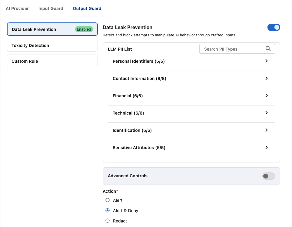 DLP output enabled