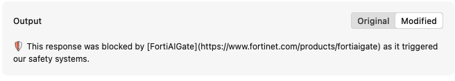 Output blocked
