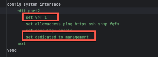 Dedicated Management ENI