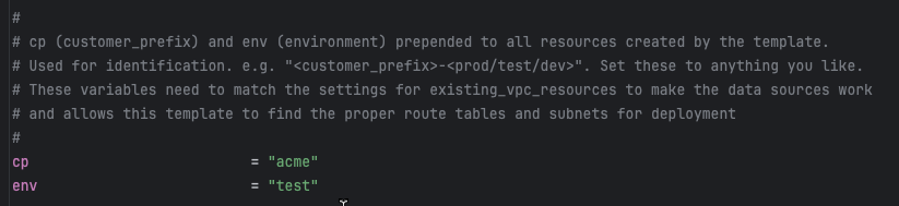 Customer Prefix and Environment